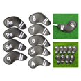 thumbnail image 3 of Paquete de 9 fundas para cabeza de palo de hierro de golf, funda protectora para cabeza de hierro con números Negro kusrkot Cubiertas de cabeza de hierro de golf, 3 of 6