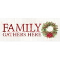 thumbnail image 2 of Reed, Tara 18x10 Black Ornate Wood Framed with Double Matting Museum Art Print Titled - Home for the Holidays Family Gathers Here Wreath Sign, 2 of 4