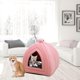 thumbnail image 5 of Caseta para perros, cama nido para dormir de felpa cálida, caseta de peluche para mascotas, caseta para perros y gatos rosado, 5 of 9