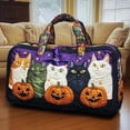 thumbnail image 2 of Halloween Tote Bags for Women Cute Cat Pumpkin 3D Printed Purse Hobo Bag for Travel and Work Trendy Halloween Handbags(02_Blue,16英寸 x 8英寸 x 8英寸), 2 of 4