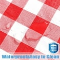 thumbnail image 3 of Vinyl Round Table Cover with Elastic, Red and White - Waterproof Checkered Tablecloth Flannel Backed Fitted Table Cloth for Indoor Outdoor (Fit for 36"-44" Round Tables), 3 of 6