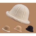 thumbnail image 2 of CoCopeaunt Women Knit Bucket Hat Trendy Fluffy Winter Cozy Wool Plush Girls Students Domed Fisherman Cap, 2 of 6