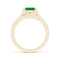 thumbnail image 2 of ANGARA Lab Grown East West Oval Emerald Solitaire Ring with Diamonds in 14K Yellow Gold for Women (Size-7x5mm) | May Birthstone, Birthday, Anniversary, Jewelry Gift for Women | Lab Grown Emerald Ring, 2 of 7