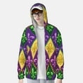 thumbnail image 4 of Sigee Mardi Gras4 Print UPF50+ Men's Sun Protection Hoodie Shirt SPF UV Shirt Long Sleeve Fishing Outdoor Lightweight, S-3XL, 4 of 9