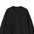 thumbnail image 4 of Fengqque Men's Fashion Casual Solid Color Long Sleeved V-neck Loose Knit Pullover Sweater Black L(L), 4 of 5