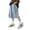 0-Blue250, variant on Lullu Boys Cargo Denim Shorts Elastic Waist Knee-Length Jean Shorts, Sizes 4-14