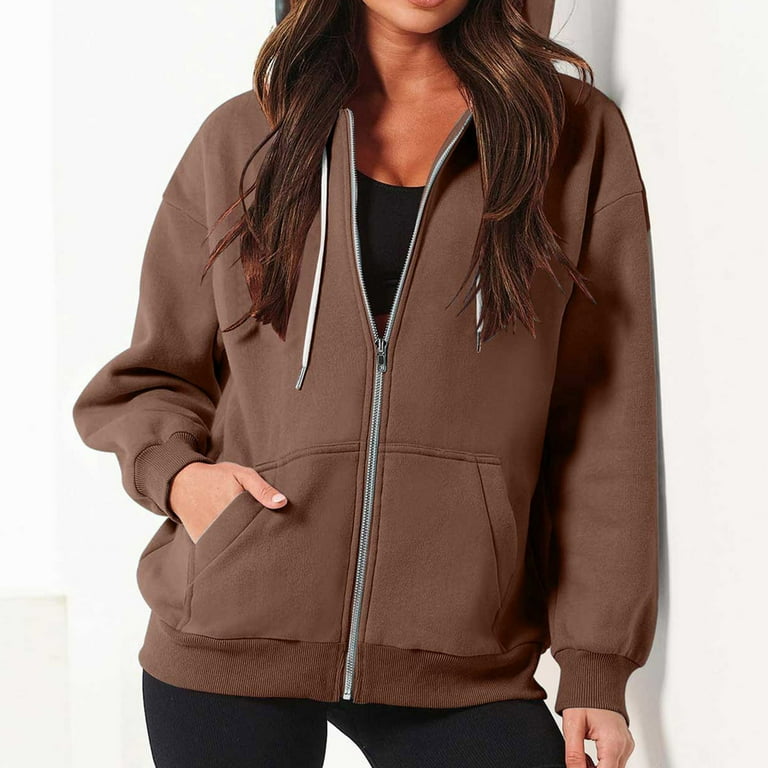 YanHoo Full Zip Up Hoodies for Women Long Sleeve Drawstring YanHoo Full Zip Up Hoodies for Women Long Sleeve Drawstring