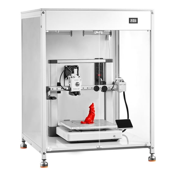 KFFKFF 3D Printer Enclosure with Ventilation, Transparent Acrylic Protective Case for Dust and Temperature Control, Equipped with LED Lighting, Suitable for Various Printer Models