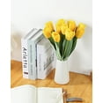 thumbnail image 4 of 12pcs Yellow Artificial Tulips Flowers Faux Tulips Spring Bouquets Fake Tulips for Decoration Wedding Floral Arrangements Centerpieces Decor with Box, 4 of 5