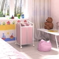 thumbnail image 4 of Rolling Laundry Sorter Cart Simple Houseware, 2 bolsas, blanco/rosa, 4 of 6