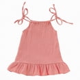 thumbnail image 1 of NIEWTR Robe Décontractée en Tricot pour Tout-Petits et Bébés Filles, Col Carré, Mignonne Robe d'Été pour Temps Chaud (Rouge, 6-12 Mois), 1 of 8