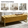 thumbnail image 6 of Tina's Home 55" Upholstered Storage Bench Tufted End of Bed Bench Bedroom Entryway Mustard, 6 of 9