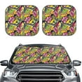 thumbnail image 2 of Balery Colrful Tropical Leaves Parasol para parabrisas de coche de 2 piezas | Parasol plegable para parabrisas delantero de coche para la mayoría de sedanes-Small, 2 of 6