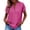 Hot Pink, variant on Hfnxid Linen Tops for Women Trendy Henley Short Sleeve Shirt Eyelet Lightweight Breathable Shirts Loose Fit Casual Button Up Blouses White L