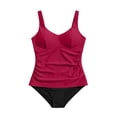 thumbnail image 3 of Oplxuo Two Piece Swimsuit Women Tummy Control Tankini Bathing Suit Full Coverage Slim Swim Suits Modest Swimwear with Bottom, 3 of 5
