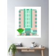 thumbnail image 2 of Miami Art Deco Hotel Poster Wall Art, Modern Wall Decor For Living Room Bedroom, 12x18 UNFRAMED, 2 of 3