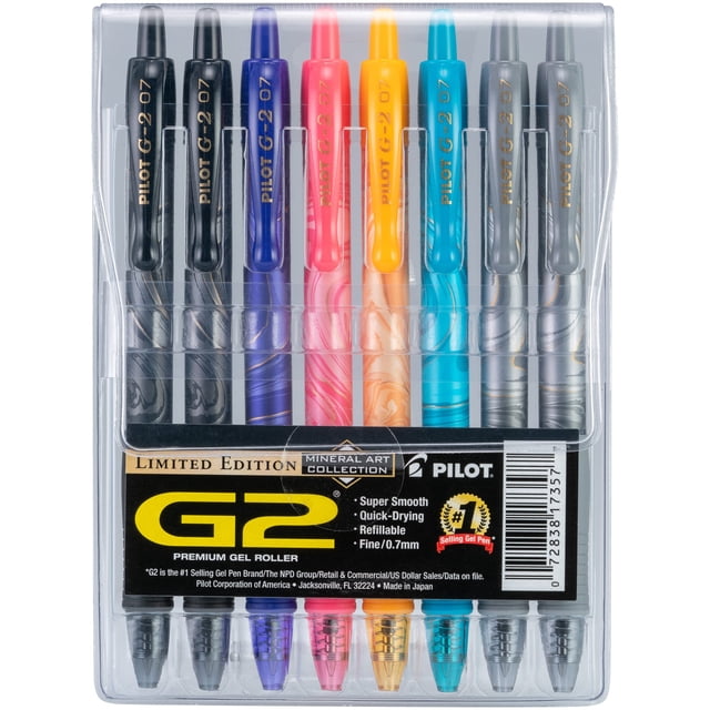 Pilot G2 Premium Gel Roller Pens Punta Fina 0,7 Mm Colores Surtidos Paquete De 8