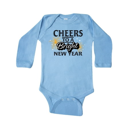 

Inktastic Cheers to a Bright New Year in White with Fireworks Gift Baby Boy or Baby Girl Long Sleeve Bodysuit