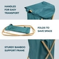 thumbnail image 4 of Foldable Bamboo Laundry Hamper with Lid - Decor Essentials for Any Room - Extra Large - Oval - Green, 4 of 7