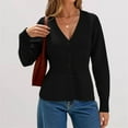 thumbnail image 2 of iOPQO Lightweight Cardigan Womens Cardigan Sweaters Womens Cardigan Soft Cardigans for Women V Neck Sweaters for Women Light Sweaters for Women Knit Tops for Women Black XL, 2 of 4