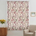 thumbnail image 2 of Pink Beige Flowers Sheer Curtains 63 Inches Long, Spring Floral Elegant Pastoral Rustic Light Filering Curtains, Breathable Simi Curtain Privacy Drapes for Living Room Bedroom Window Treatment, 2 of 9