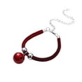 thumbnail image 2 of Flmtop Collier pour Animal de Compagnie Ajustable Décoratif en Similicuir avec Clochette Collier pour Chiot pour la Vie Quotidienne Rouge, 2 of 9
