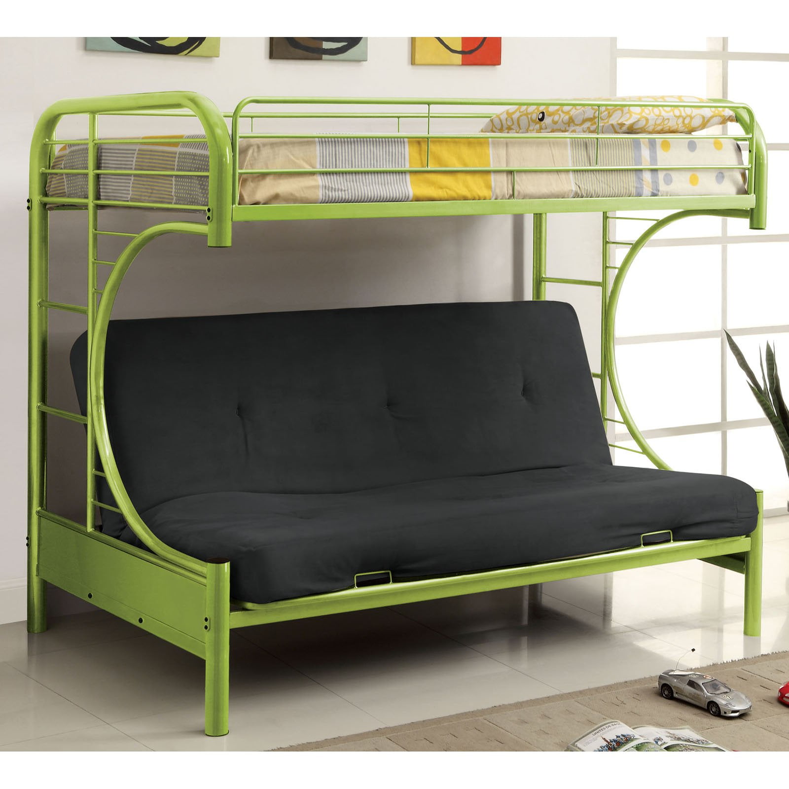 Ravens Contemporary Twin Over Futon Bunk Bed
