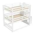 thumbnail image 5 of Euroco Wood Twin-over-Twin-over-Twin Floor Triple Bunk Bed for Bedroom, White, 5 of 12