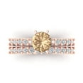 thumbnail image 2 of Clara Pucci 18K Rose Gold 1.66 Synthetic Yellow Moissanite Engraveable Engagement Ring + Wedding Band Set, 2 of 7
