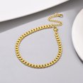 thumbnail image 3 of PROSTEEL Cuban Anklet Bracelet for Women 4.8mm Stainless Steel Curb Chain Anklets Gold Plated Boho Beach Summer Foot Jewelry for Daughter, 3 of 7