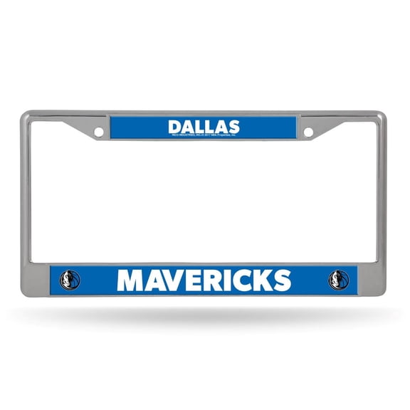 Dallas Basketball Mavericks - 12" x 6" Standard Size - Chrome Metal License Plate Frame
