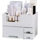 thumbnail image 1 of Organizador de maquillaje blanco con cajones para tocador, escritorio y baño, para guardar lápices labiales y más, organizador de cosméticos apilable, 1 of 8