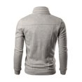thumbnail image 3 of IYTR Men's Jackets Slim Solid Color Stand Collar Long Sleeve Buttons Coats Outwear with Pockets Gray XXL, 3 of 4