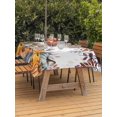 thumbnail image 2 of Outdoor Tablecloth with Umbrella Hole and Zipper, Orange Blue Fall Rectangle Table Cloth 54x80 Inch Waterproof Tablecloth, Thanksgiving Maple Leaf Pumpkins Picnic Table Cover for Patio Camping, 2 of 7