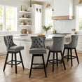 thumbnail image 5 of Fahomiss 26" Counter Height Swivel Bar Stools Set of 4, Gray Velvet Kitchen Island Chairs with Back, 5 of 9