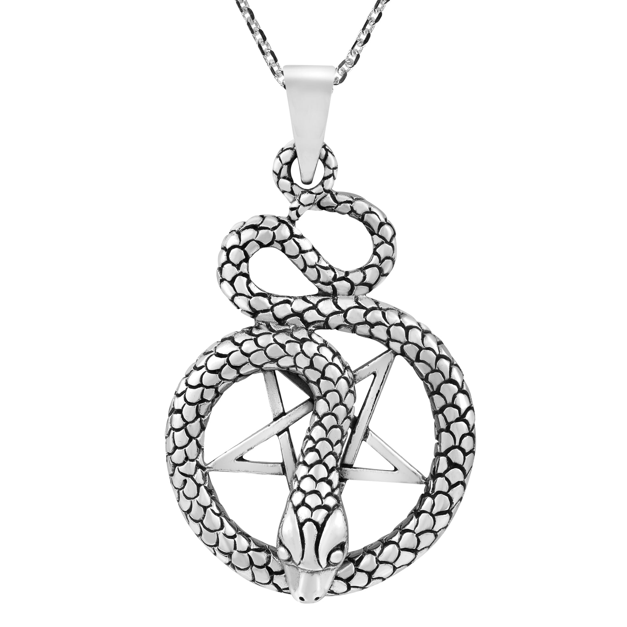 Unique Cool Solid Sterling Silver Coiled Snake Serpent Small Pendant Men Unisex 