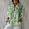 thumbnail image 2 of Chemises pour Femmes en Liquidation Chemises Rétro Art Imprimé Floral Chemise Décontractée Col en V, 2 of 4