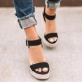 thumbnail image 6 of HAOTAGS Casual Walking Sandals for Ladies High Heel Platform Breathable Open Toe Shoes for Beach Black Size 6, 6 of 6