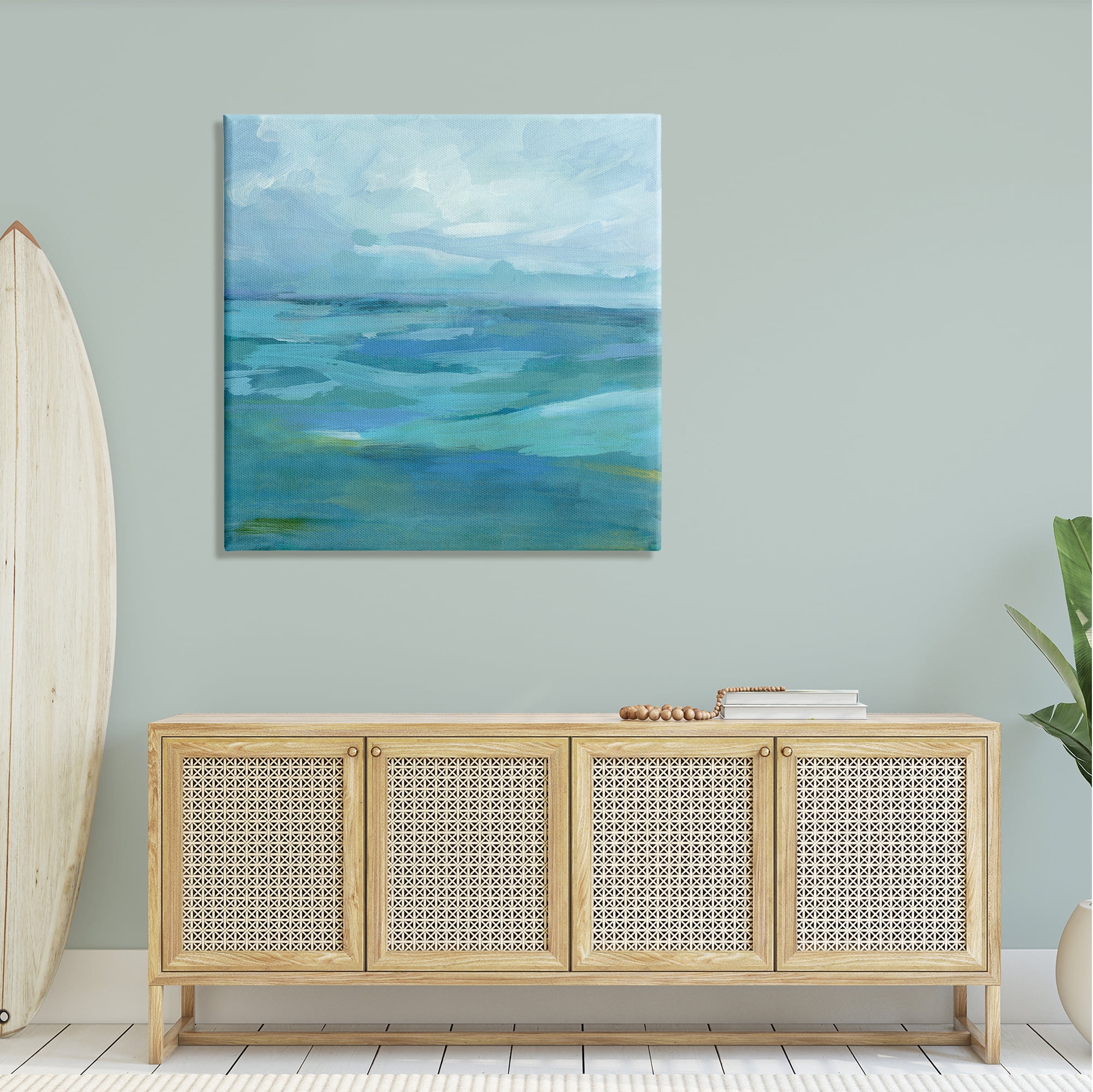Stupell Flowing Ocean Tide Abstract Landscape Painting Gallery Wrapped Canvas Print Wall Art