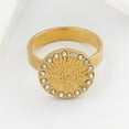 thumbnail image 3 of PAMTIER Women's Stainless Steel Round Tree of Life Cubic Zirconia Inlay Ring Gold Size 11, 3 of 4
