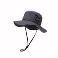 thumbnail image 6 of 2 Pack Bucket-Hats for Men Women with Pocket Sun Protection Wide-Brim Fisherman Hat Unisex Casual Solid Color Breathable Hiking Fishing Cap, 6 of 8