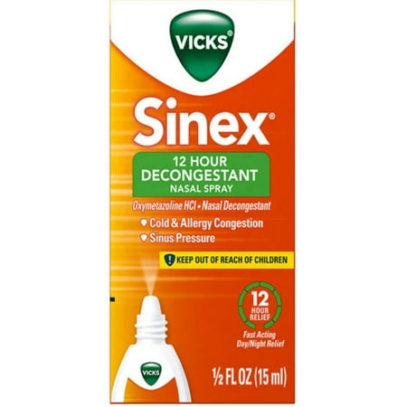 Vicks Sinex Nasal Spray 12 Hour 0.50 oz (Pack of 6)