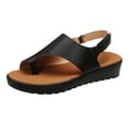 thumbnail image 2 of Women‘s Beach Gladiator Flat Sandal Slippers Buckle Open Toe Thong Sandals, 2 of 8