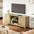 thumbnail image 2 of Fluted TV Stand for TVs up to 65'',Mid Century Modern Entertainment Center with Adjustable Shelves, Wood Media TV Console Cabinet with Fluted Doors for Living Roon Bedroom Natural LTV90Y, 2 of 7
