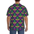 thumbnail image 5 of Sigee Mardi Gras Carnival3 Print Men's Shirts Casual Button Down Short Sleeve Summer Beach Shirt Hawaiian Vacation Shirts Tee Shirt-Medium, 5 of 7