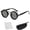 Black, variant on Flexioptics Adjustable Sunglasses, The Optics Adjustable Sunglasses, 1-9 Gears Steampunk Retro Metal Round Polarized Glasses with ND Filter Lenses