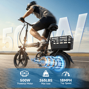 14IN Portable Folding Ebike 20mph 500W Motor 30 mile High Energy Storage Removable Battery,clearance sale Electric bicycle for adults ,UL 2849