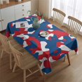 thumbnail image 2 of Red Blue Camo Bold Shapes Pattern Rectangle Tablecloth 60"x84",Waterproof Polyester Rectangle Table Cloth, Wipeable Spillproof Polyester Tablecloth for Dining, Camping, Indoor and Outdoor, 2 of 5