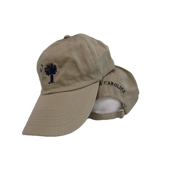 State of South Carolina SC Tan Khaki Embroidered Cap Hat
