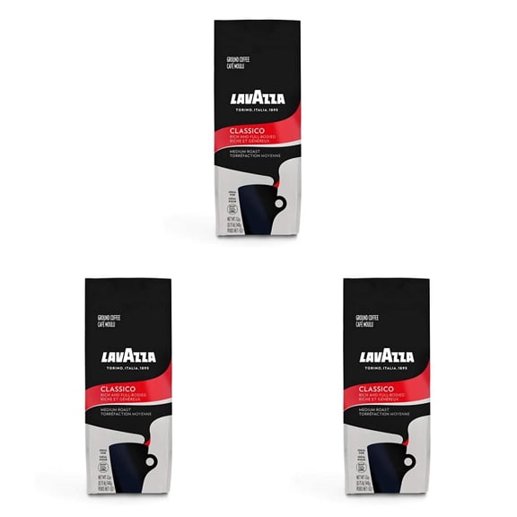 Lavazza Classico Ground Coffee Blend, Medium Roast, 12 Oz (Pack of 3)